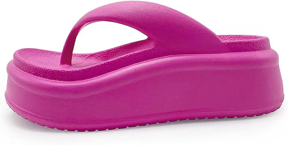 Harssidanzar Damen EVA Plattform Flip Flops, dicke Sohle trendige Zehenstegsandalen für Strand & tägliches Tragen HL220EU