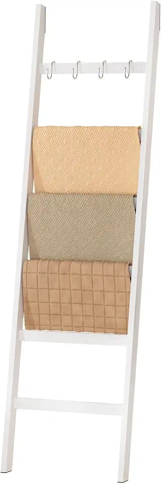 Yorbay Handtuchleiter Bambus 6 Sprossen: HxB 170 x 43 cm mit 4 S-Haken
