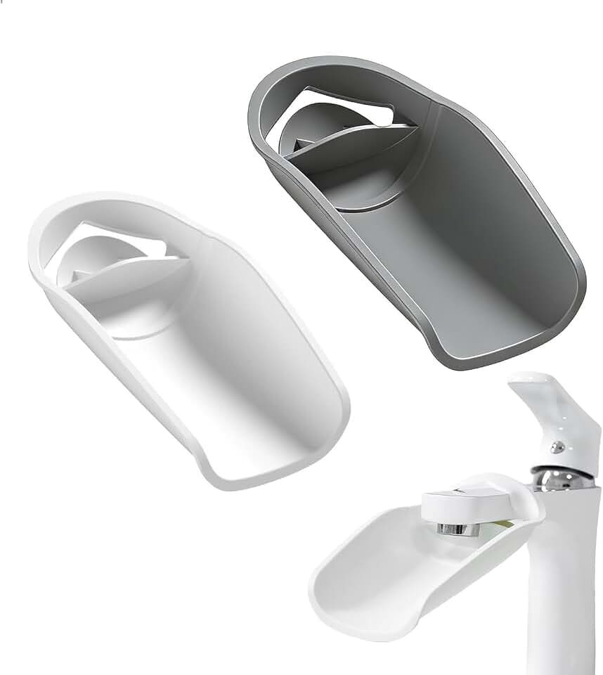 Wasserhahn Aufsatz, Wasserhahn Verlängerung, Faucet Extender, Weithalsdesign aus Hochwertig Polyester, Sicher und Ungiftig, Entwickelt, um Handwaschgewohnheiten zu Fördern, Zweier-Set
