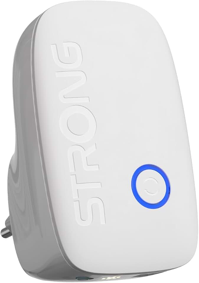 STRONG WLAN Verstärker AC1200 für Steckdose – Dualband WLAN Repeater & Internet Verstärker mit WPS, LAN Port, Access Point, Starke Reichweite für Streaming & Homeoffice, kompatibel mit Allen Routern