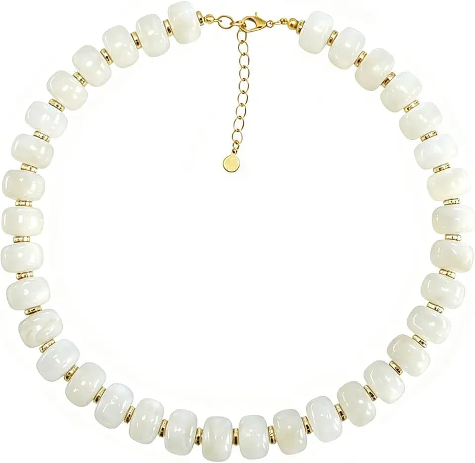 Chunky Resin Beaded Necklace for Women, Statement Choker for Fall