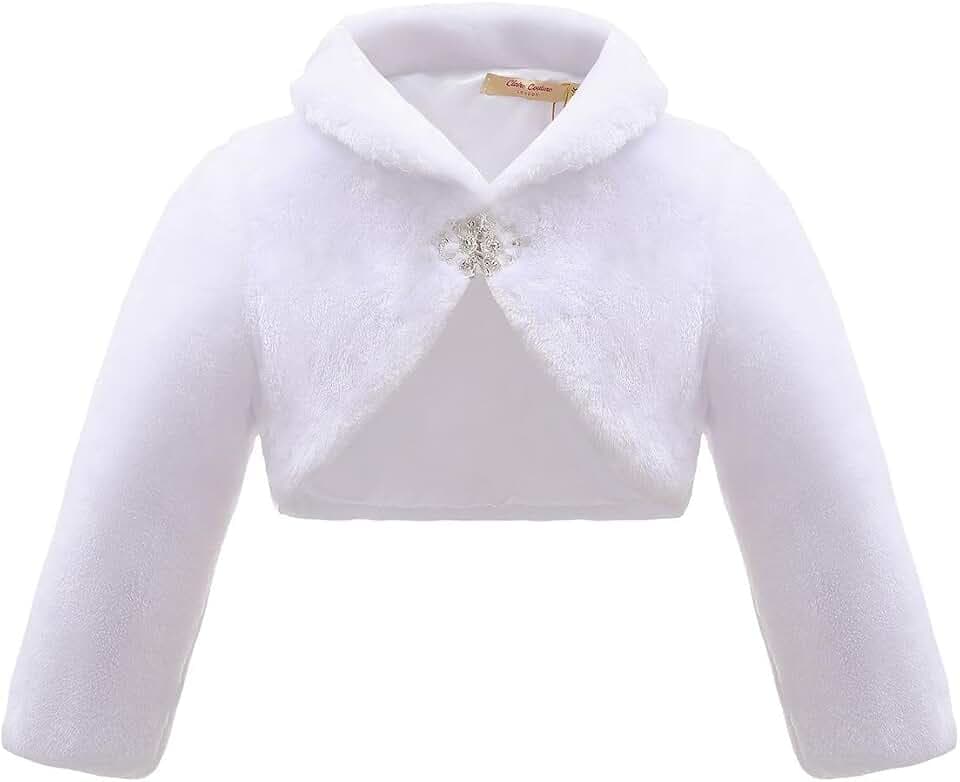 Mädchen Bolero Cardigan Cardi Weiß/Elfenbein – 4–13 Jahre