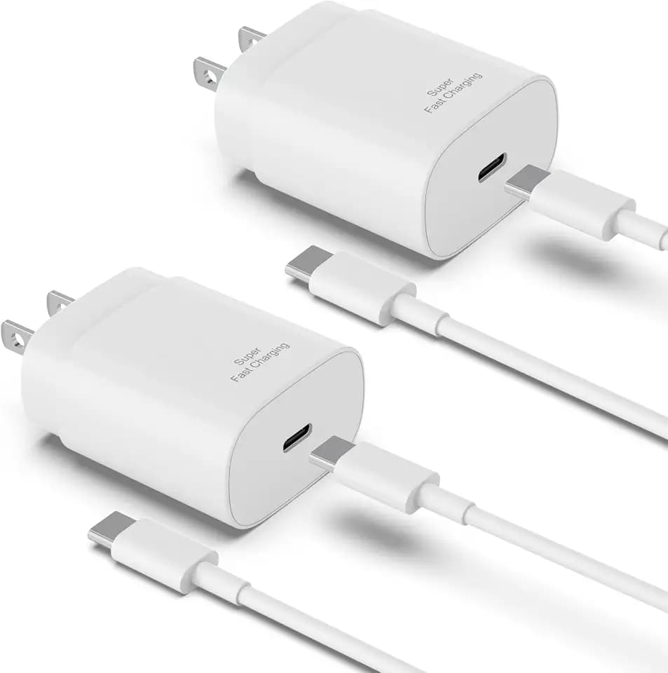 Type C Charger Fast Charging, 2Pack 25W USB C Charger Block with 6FT Cable