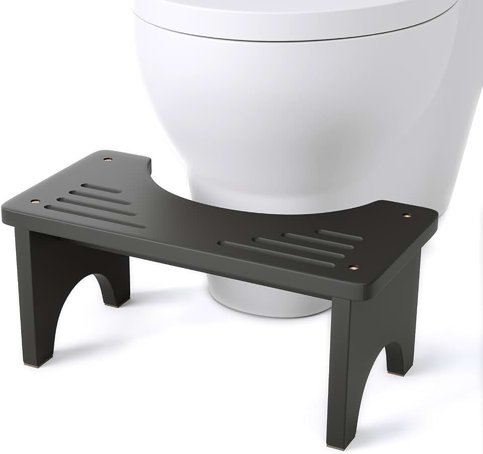 Uaniar Black Poop Stool Adult, Bamboo Wooden Squatting Potty Toilet Stool