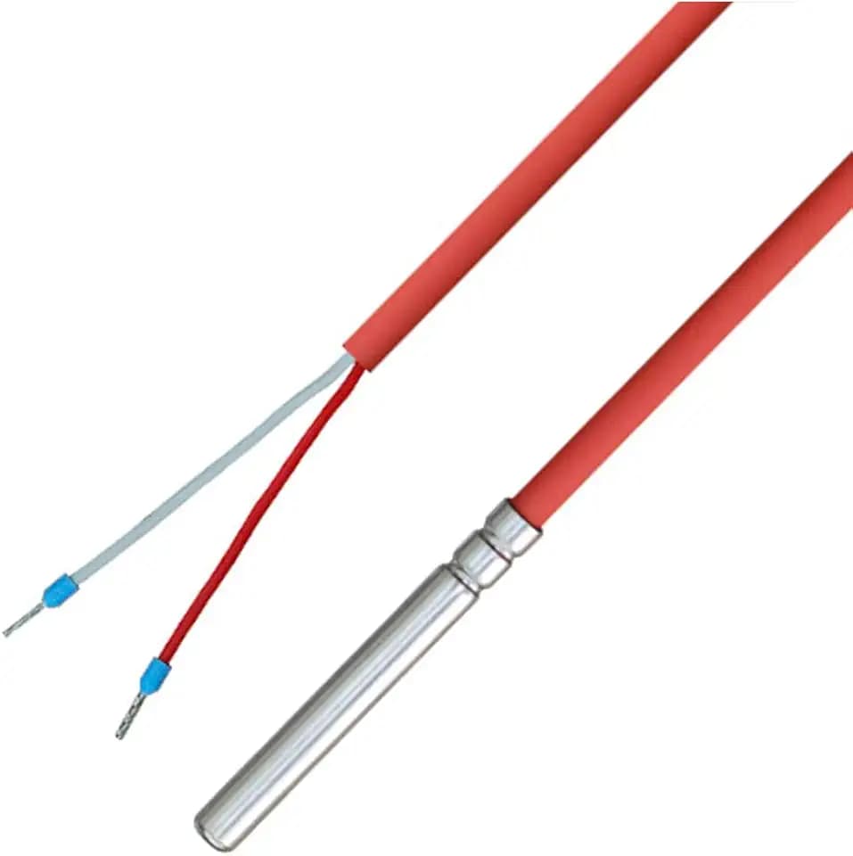 iOVEO 036HS05202 - NTC 10KOHM Temperaturfühler / Kabelfühler / Solarfühler / Temperatursensor mit Silikon-Leitung bis 200°C, NTC , 2 Meter