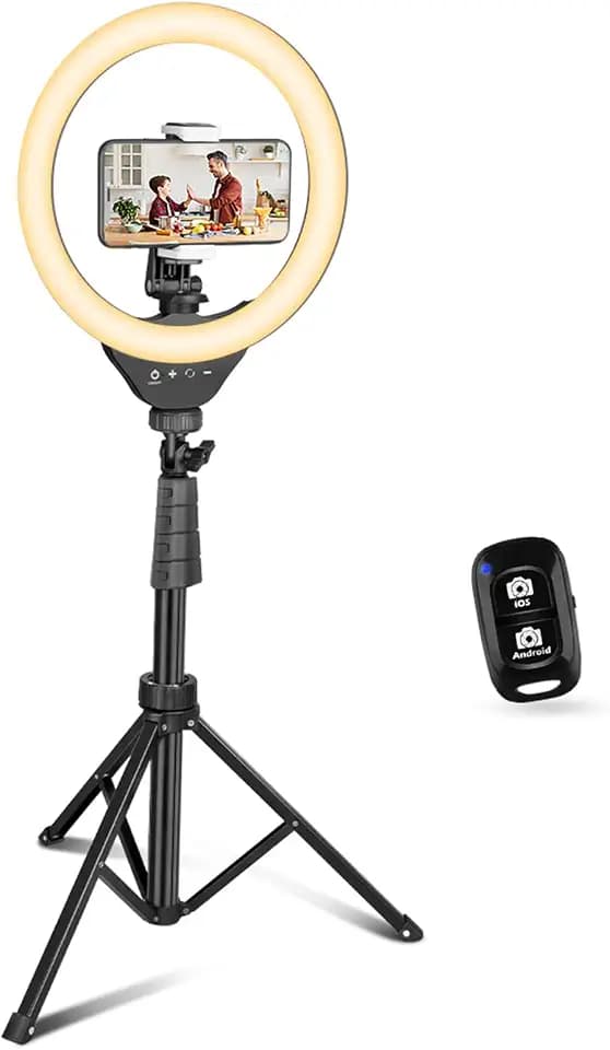 UBeesize 10 Zoll Ringlicht mit Stativ mit 62 Zoll Stativ und Fernbedienung