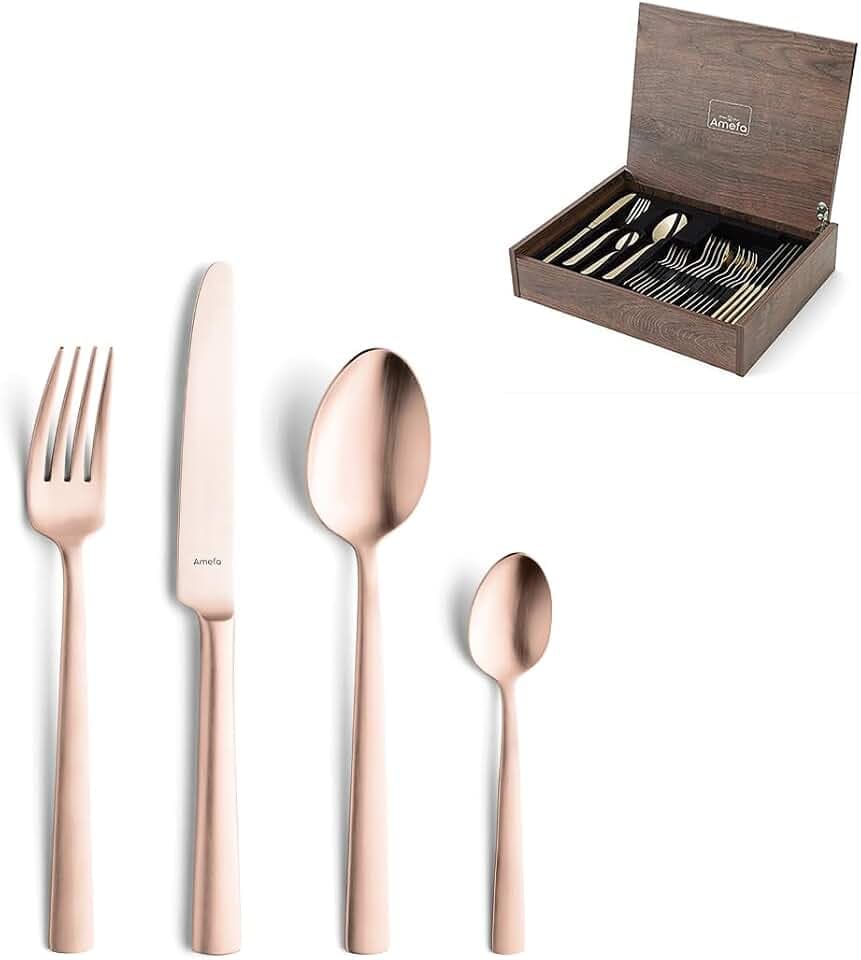Amefa VENTURA Besteckset 24-teilig 6 Personen, 18/10-Edelstahl, Kupfer