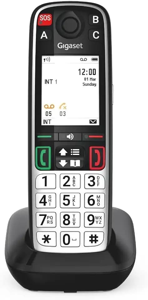 Gigaset Easy 520 Seniorentelefon mit SOS-Notruf, Direktwahltasten, Schwarz