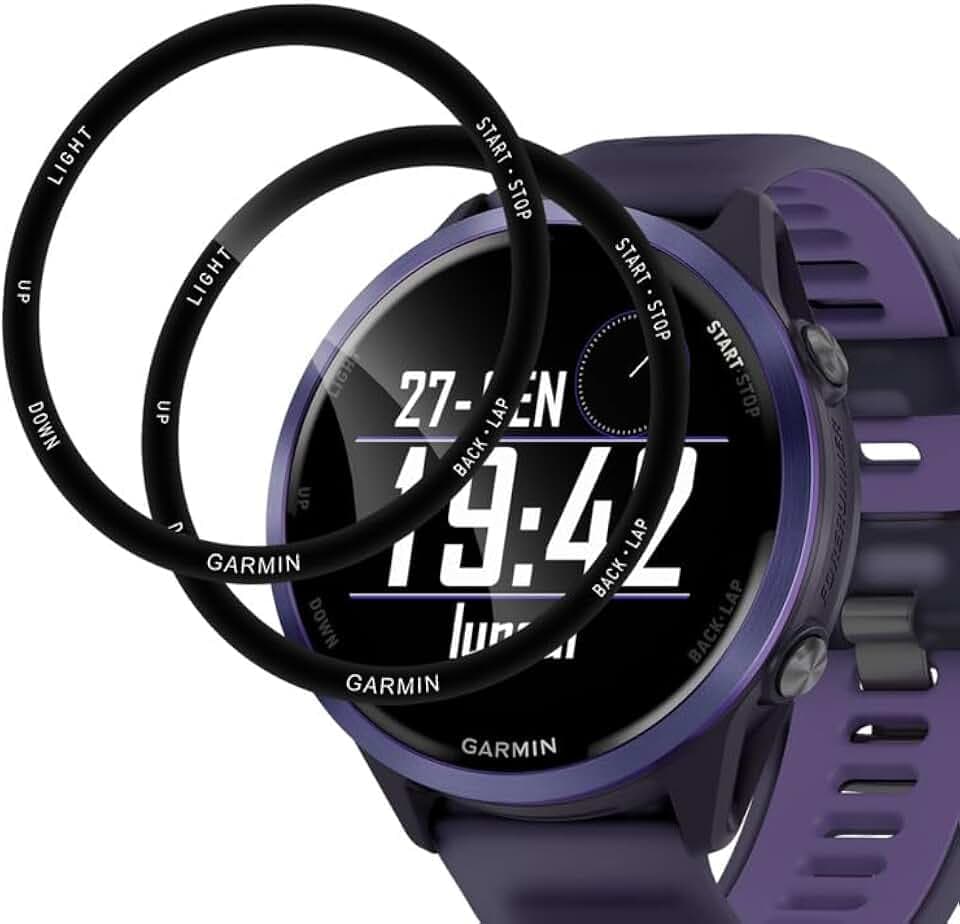 [2 Stück] Schutzfolie für Garmin Forerunner 970 47mm Weich TPU Glasschutzfolie, Anti-Schmutz Displayschutz Garmin Forerunner 570 47mm Folie, Hohe Touchgenauigkeit Randabdeckung Displayfolie Panzerglas