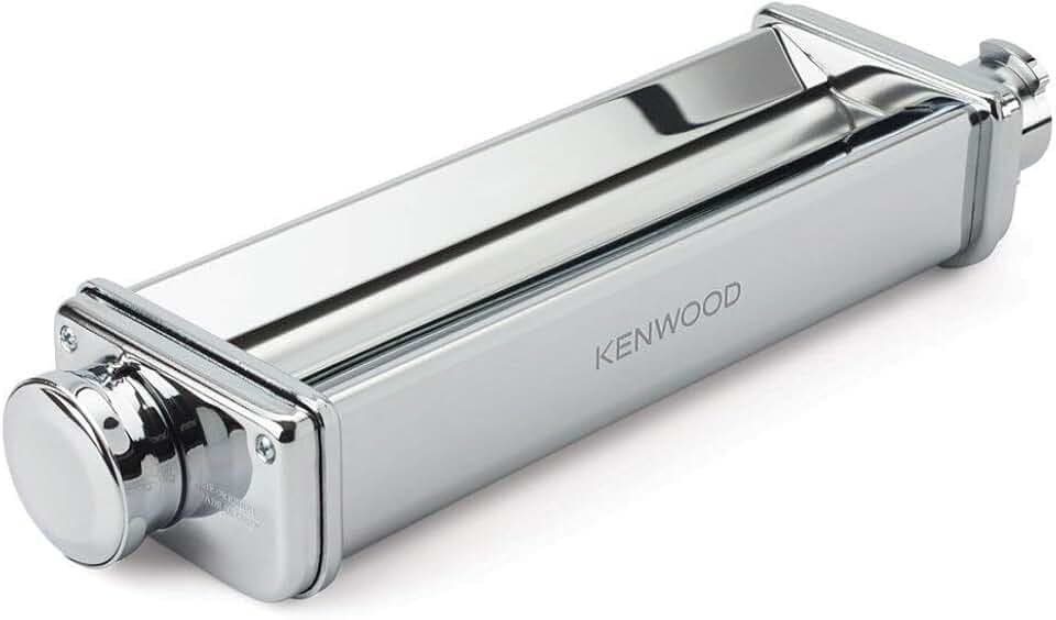 Kenwood XL Lasagne-Walze KAX99.A0ME, Zubehör für Kenwood Küchenmaschinen, für extra breita Lasagne-Platten mit bis zu 22 cm, verchromtes Edelstahl-Gehäuse, Walzenrollen aus robustem Aluminium, silber