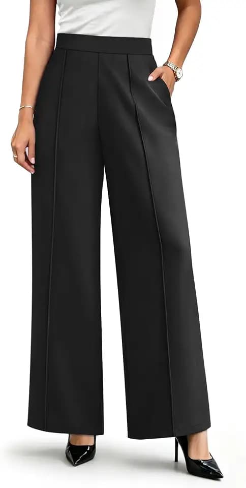 WIHOLL Wide Leg Dress Pants for Women Business Casual Outfits Work Slacks