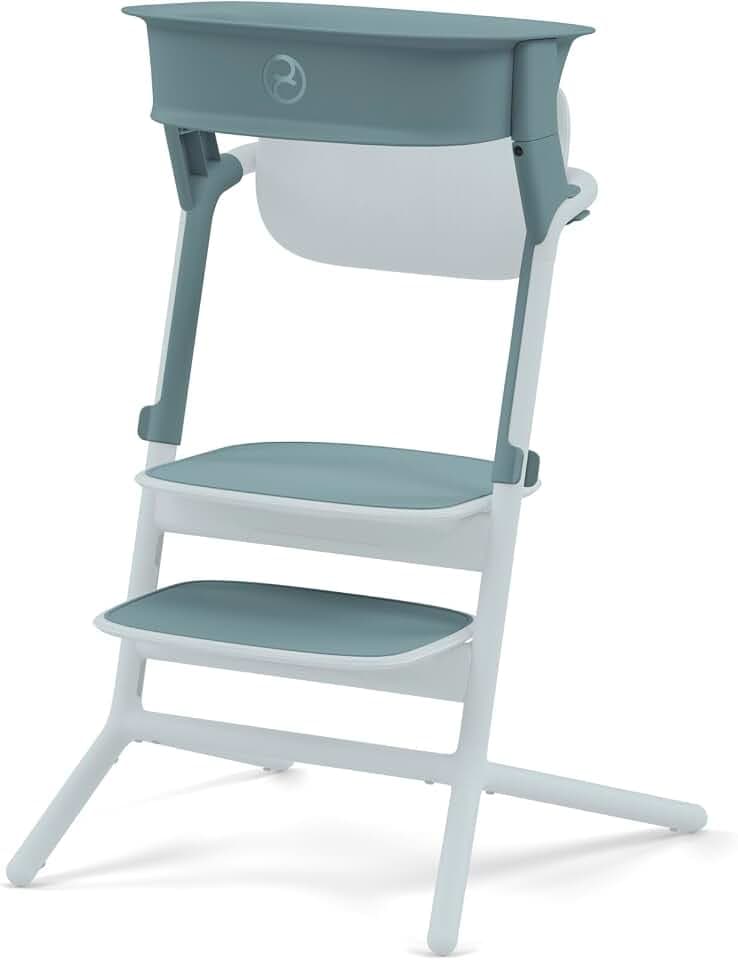 CYBEX Gold LEMO Training Tower Set, Zur Umwandlung des Hochsitzes LEMO in einen Lernturm, 1-5 Jahre (bis zu 25 kg), Inkl. 2 rutschfesten Silikonmatten für Sitzfläche und Fußstütze, Stone Blue