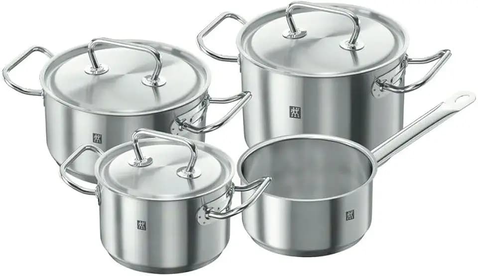 ZWILLING Twin Classic Kochtopf-Set 4-teilig, mit Deckel, Induktionsgeeignet, Unbeschichtet, Edelstahl, Silber