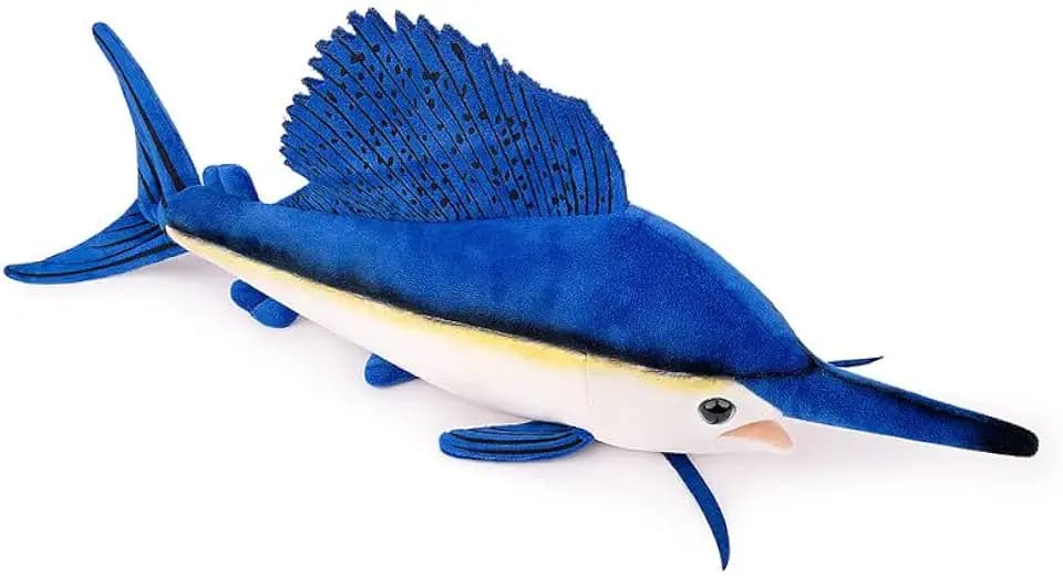 Simulations-Stofftier Schwertfisch Segelfisch - 18,5" lebensechter Marlin Tiefseetier Lstiophorus Platypterus Plüschtier, superweiche Plüschpuppen, Geschenke für Kinder