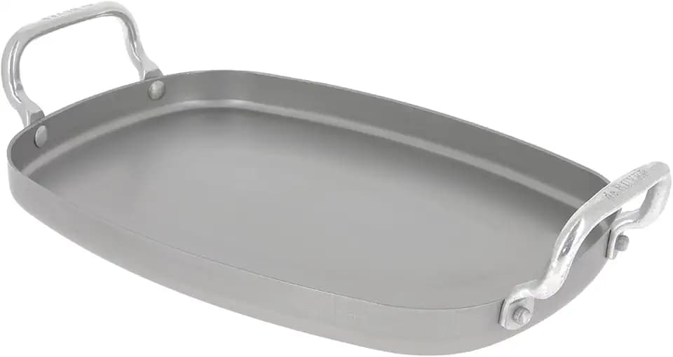 De Buyer 5640.01 Plancha glatt, Stahl, grau, 43 x 26 x 11,49 cm