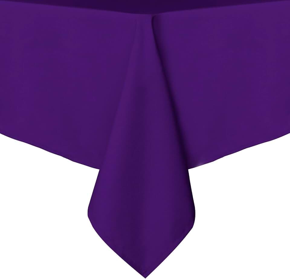 sancua Rectangle Tablecloth for 6 Foot Tables, 54x108 Inch, Purple
