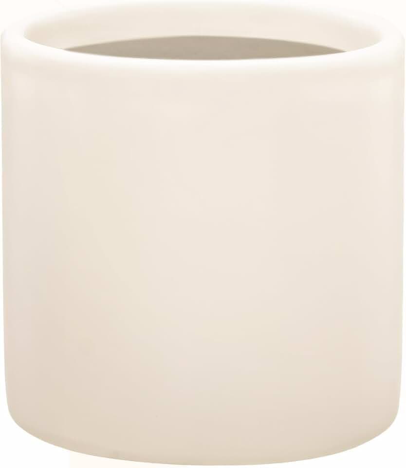 Lumero Fiberstone Cylinder Planter, Matte (L, Cream White)