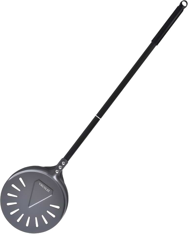 Drehspachtel für Pizza, 20.3 cm rechteckiger Drehspachtel für Pizza, professioneller eloxierter Aluminium-Pizzaspachtel, 84 cm insgesamt