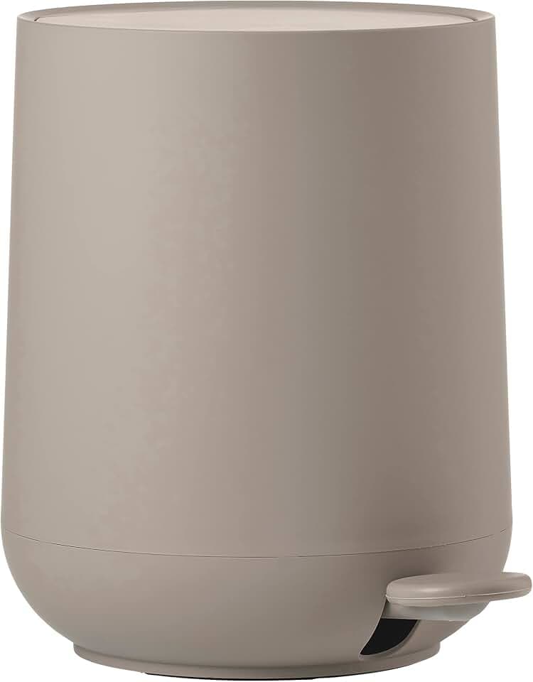 Zone Denmark Nova Mülleimer fürs Bad, Kosmetikeimer, Abfalleimer fürs Badezimmer, Durchm. 20,5 cm, Höhe 23,5 cm, Fassungsvermögen 3 Liter, Taupe