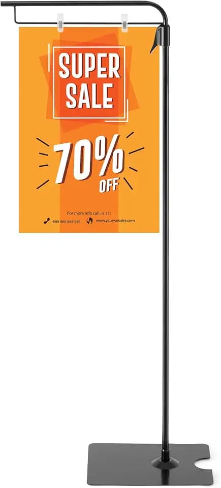 Blulu 1 Pcs Adjustable Poster Stand, 43-87 Inch Floor Standing Sign Holder
