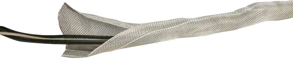DESIGN ENGINEERING RFI Shield Split Sleeve 1/2"x36' | Tinned Copper Shielding, 17.5" Grounding Strap, Flexible, Durable