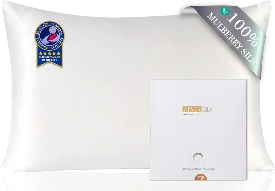 ZIMASILK 100% Pure Mulberry Silk Pillow Cases for Hair and Skin, Queen