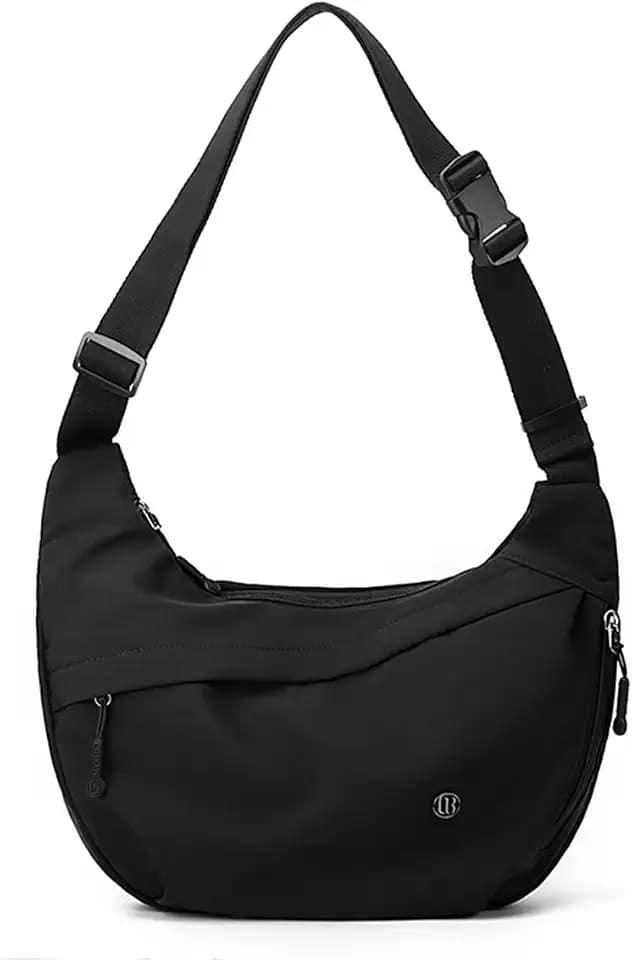 Crescent Crossbody Shoulder Bag,Lightweight Nylon Hobo Purse for Women
