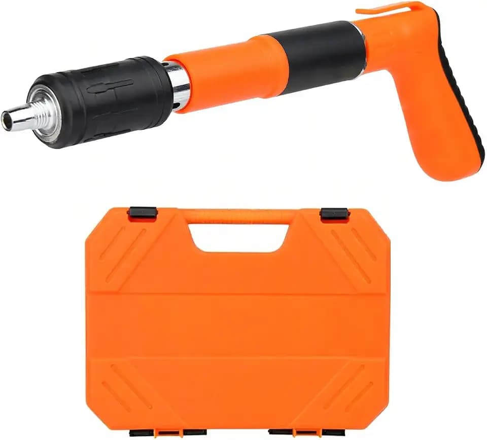 SONEE Concrete Nail Gun Kit, 5 Speed Adjustable Manual Nail Gun for Concrete, Woodworking Decoration Nailer Gun, Wall Fastening Tool (Orange)