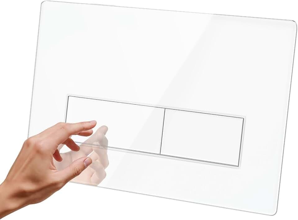 Empyreal WC Drückerplatte Gehärtetes Glas für Geberit Sigma 01/20/30 Weiß