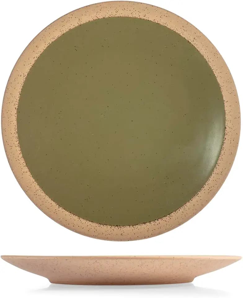 H&H Set 6 piatti frutta Gemme Verde in Stoneware cm 20