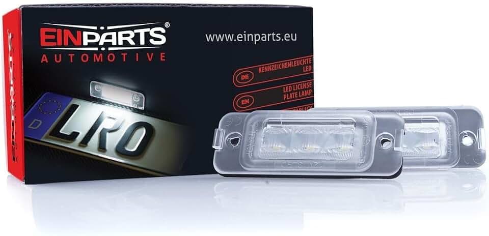 EinParts Kennzeichenbeleuchtung EP107OE Canbus 6000K Kalt Weiß für GL X164 2006-2012 M-Klasse W164 2005-2011 R-Klasse W251 2006-2011 2 Stücke