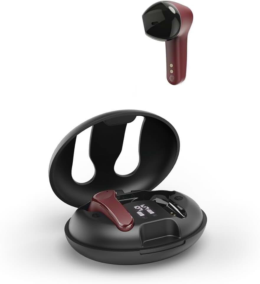 Hama Bluetooth Kopfhörer (Kopfhörer kabellos mit ENC Active Noise Cancelling, Wireless Kopfhörer mit Wireless Charging Schnellladen, 16 h Spielzeit mit Ladecase, BT 5.3, Stereo Kopfhörer) rot