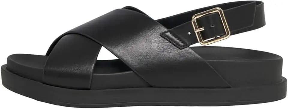 ONLY Damen Plateau Absatz Slingback Sandalen Kunstleder offene Schuhe Schlappen mit Schnalle ONLMINNIE-2