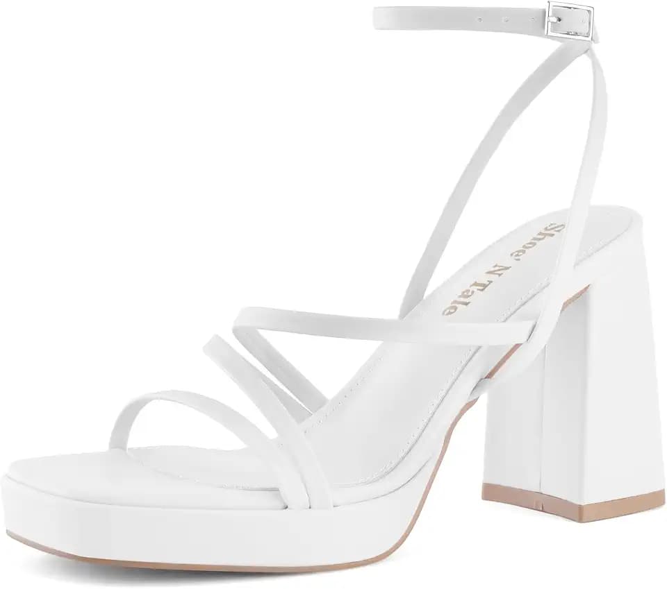 Shoe'N Tale Strappy Heels Women's Chunky Platform Sandals