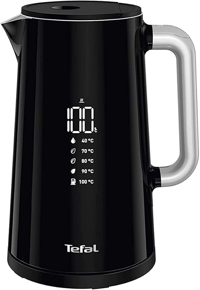 Tefal Smart'n Light Wasserkocher, Warmhaltefunktion, digitale Temperaturregelung, schnelles Kochen 3 kW, 1,5 l, schwarz, KO853840