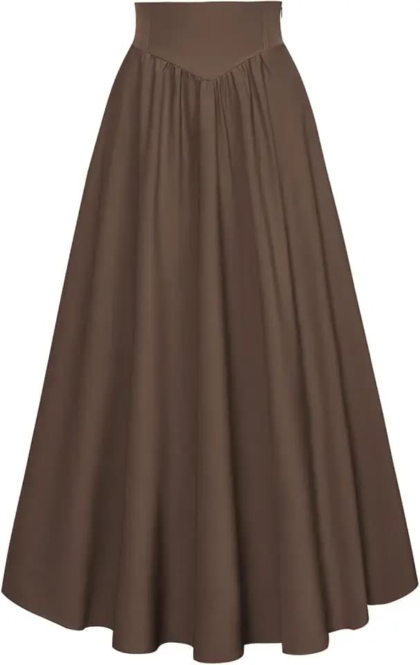 SCARLET DARKNESS Damen Mittelalter Maxirock lang Hohe Taille Trachtenrock