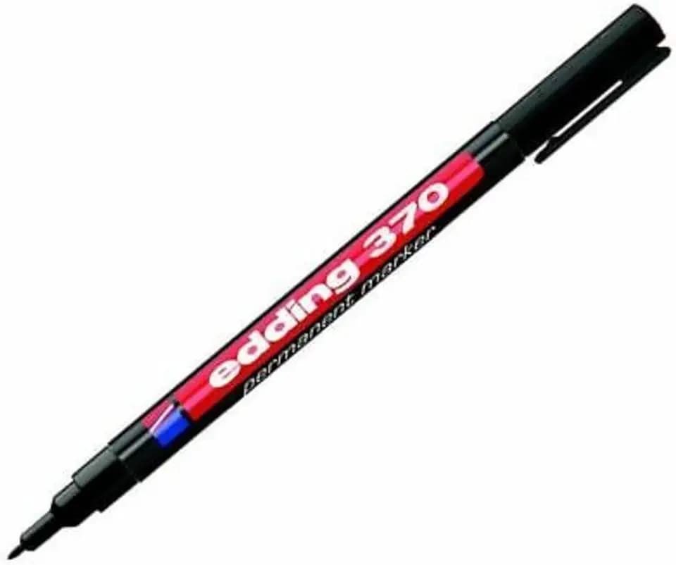 Edding 370 Permanentmarker, Rundspitze, 1,0 mm Strichbreite, Schwarz, 10 Stück