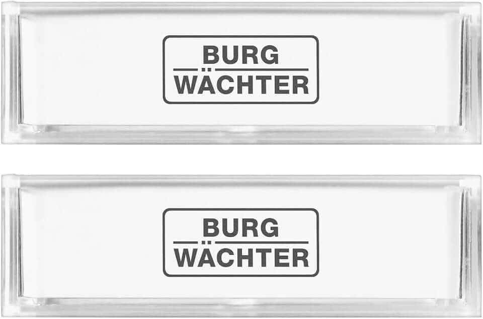Burg-Wächter Namensfenster für Briefkästen, Zubehör zum Nachrüsten für Burg-Wächter Briefkästen, Namensschild Abdeckung, Namensfenster BK 92 F SB, 74 x 22 mm, Transparent