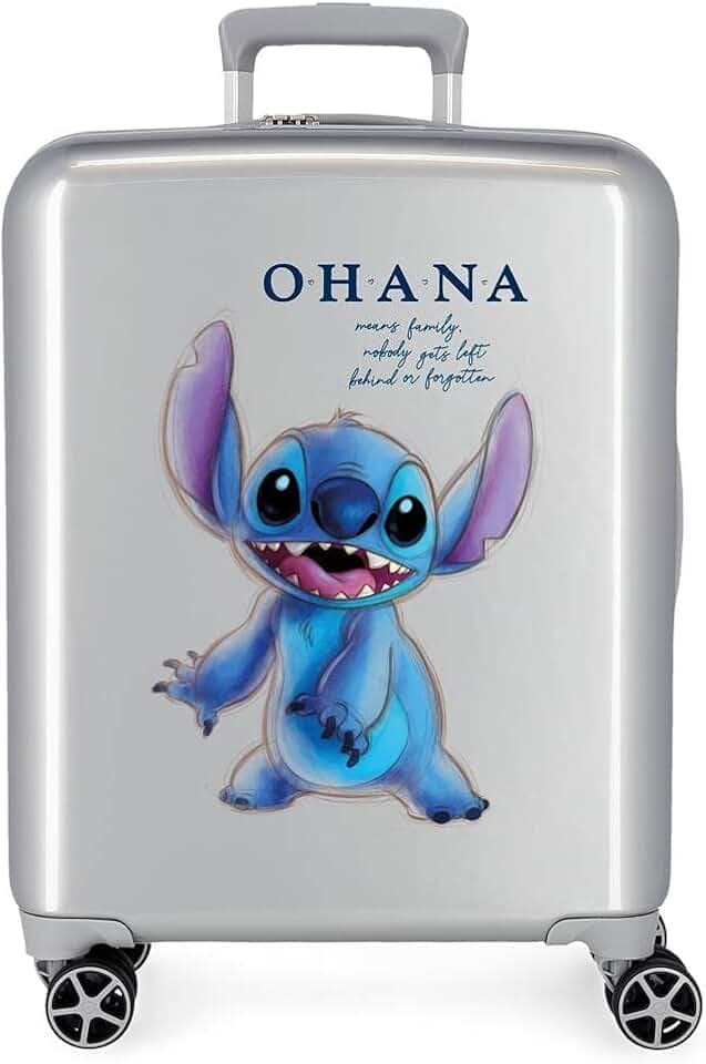 Disney Stitch Naughty Make a Face Blauer Kinderkoffer 50x38x20 cm Starres ABS Seitliches Zahlenschloss 34L 1,8 kg 4 Doppelrollen Handgepäck