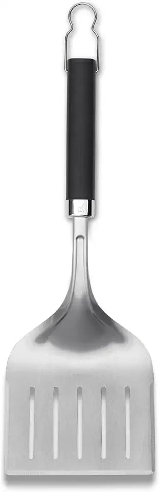 Weber Premium Wender - Breit, (45cm), aus Edelstahl, 3-seitig abgeschrägte Kante für einfaches und präzises Wenden, Komfortgriff, spülmaschinenfest - Schwarz/Silber (6762)