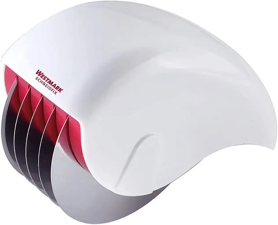 Westmark Kräuterschneider/Schneidroller, mit 5 geschliffenen Schneidrädern, Länge: 15 cm, Rostfreier Edelstahl/Kunststoff, Weiß/Rot, 10682260