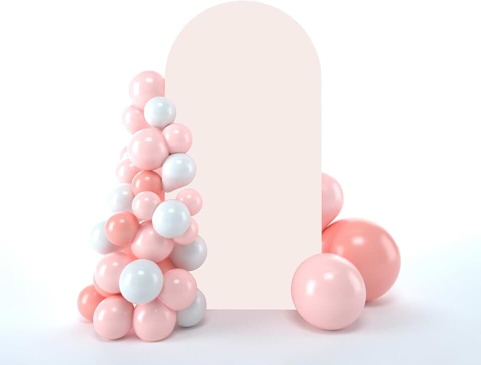 bricia Wedding Arch Backdrop Stand Cover, 5FT Double Sided Stretchy Arch Cover Fitted Wedding Birthday Party Banquet Decoration (Blush Pink 60''Lx25.2''W)