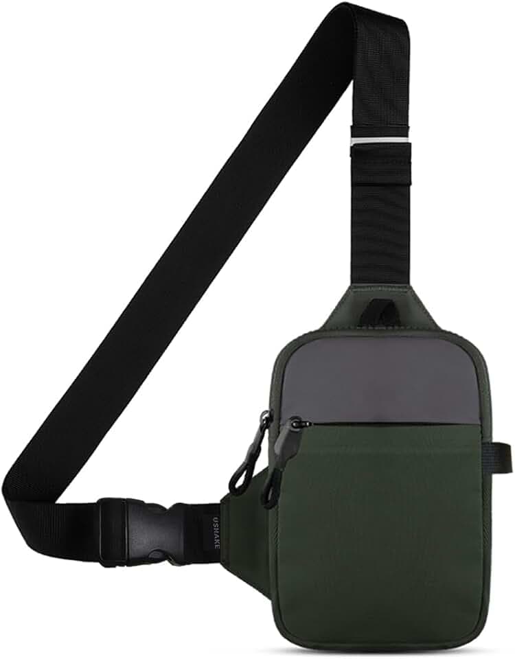 USHAKE Mini Sling Bag Crossbody, Small Chest Shoulder Bag Men Women