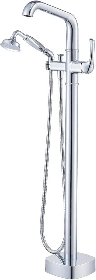 Free Standing Tub Faucet, Luxury, Classic Brass, Polished Chrome