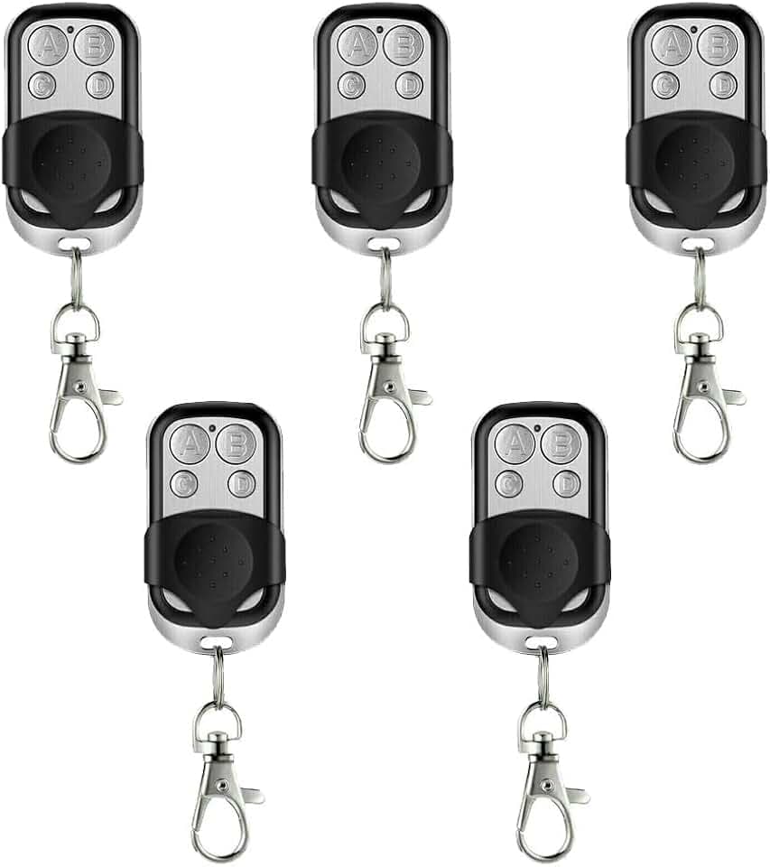 Set mit 5 Universal-Fernbedienungen, selbstlernend, für automatisches Tor und Garage, Frequenz 433,92 MHz mit festem Code, inklusive Batterie