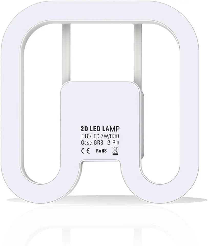 IHYCTV GR8 2-Pin LED 2D Retrofit, 7W (ersetzt 16W CFL), 1000lm, 3000K Warmweiß, EVG/KVG, 2-Pin Steckbasis, Matt (1 Stück)