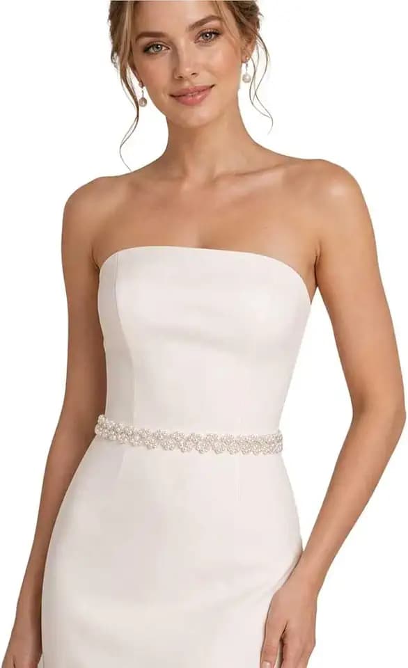 Pearl Bridal Belt Handmade Beaded Wedding Dress Belts