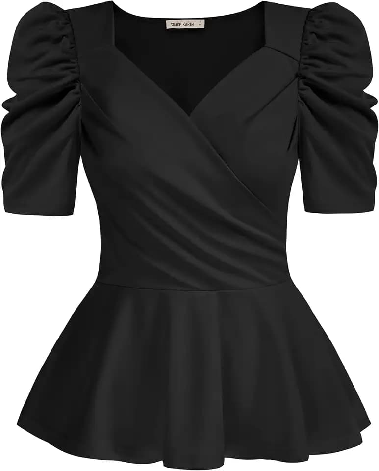 GRACE KARIN Puff Sleeve Tops for Women Summer Blouse