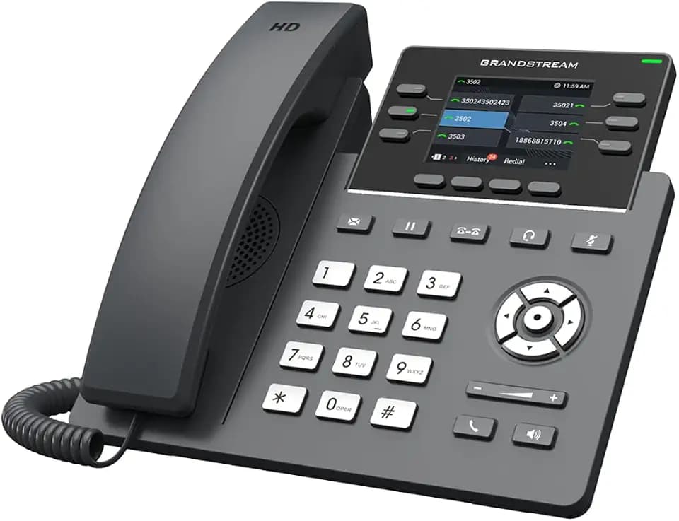 Grandstream GRP2615 IP Phone | 10 Lines, 5 SIP Accounts | 4.3-Inch Color Display | Wi-Fi 5 | Dual-Port Gigabit Ethernet with Integrated PoE