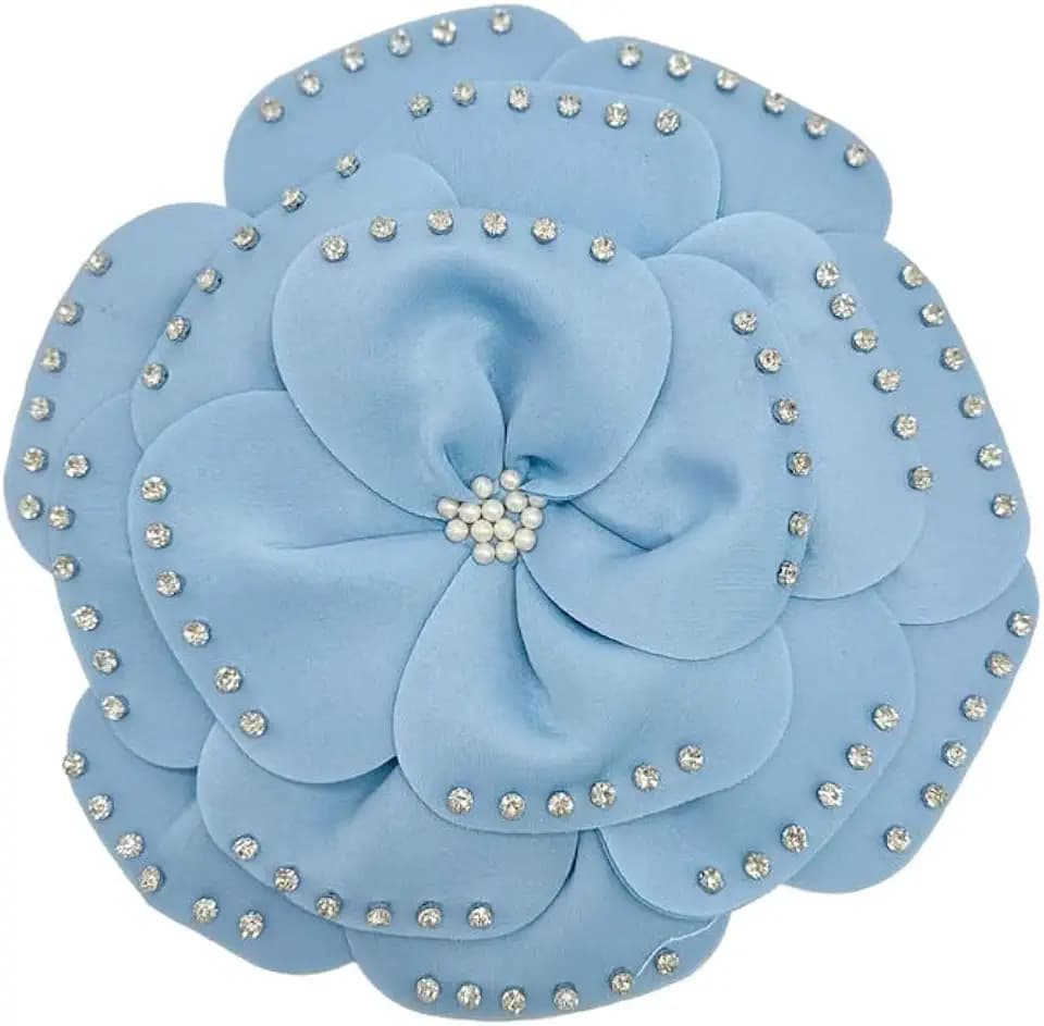 29cm Exaggerated Large Flower Brooch Pin for Women Delicate Rhinestone Big Camellia Shawl Brooches Lapel Pins Elegant Wedding Prom Banquet Party Jewelry Gift